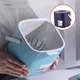 Kitchen Trash Can with Lid Wall-mounted Food Waste Push-top Recycling Container Storage Bin Dry Wet