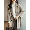 Cappotti invernali da donna moda lana e miscele soprabito femminile elegante solido cappotto spesso