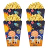 6Pcs Space Astronaut Popcorn Box Rocket Popcorn Box Kids Birthday Party Favor Popcorn Treat Boxes