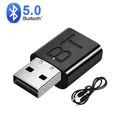2 IN 1 USB Bluetooth 5.0 Transmitter Receiver Stereo Bluetooth RCA USB 3.5mm AUX For TV PC