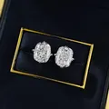 Charm Cushion 3ct Moissanite Diamond Stud Earring 100% Real 925 sterling silver Promise Wedding
