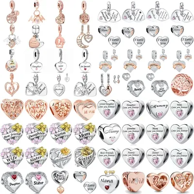 Mother's Day Gift Mother Daughter Sister Nan Pendant Beads Fit Original Charms Silver 925 Plated