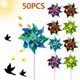 50 Pcs Plastic Colorful Pinwheel Kids Toy Party Pinwheels DIY Lawn Windmill Decorative Wind Spinners