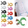 4pc/lot Baby Colorful Car Seat Accessories Plastic Pushchair Toy Clip Pram Stroller Peg To Hook