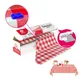 Red Gingham Plastic Tablecloth Roll With Cutter 54' x 400" - In Self Cutting Box - For Picnics