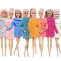 Barbies Doll Handmade Knitted Pure Cotton Sweater Dress Doll Clothes Accessories for Barbies Doll