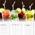 Drinking Straws Clear Glass Drinking Staw with Cleaning Brush Cute Butterfly Cherry Mushroom Straw