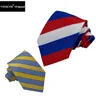 VEEKTIE cravatte novità da uomo bandiera francese russa/ucraina ucraina ucraina Banner Tie Party a