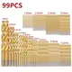 99PCS HSS Metric Drill Bit Sets for Drilling Stainless Steels & Hard Metals Power Tool Parts