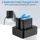 HONGDAK Dual Port Slot Double Battery Charger For Gopro Go Pro Hero 11 10 9 Black with USB Cable
