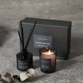 2Pcs Gift Box Set Aromatherapy Essential Oil Rattan Handmade Clear Scented Candle Lamp Companion