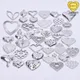 6Pcs/Lot Stainless Steel Witchcraft Sun Moon Cat Guardian Angel Wings Charms Gothic Sacred Heart