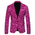 Men Shawl Lapel Blazer Design printed Sequin Suit Jacket Dj Club Stage Singer Clothes Nightclub