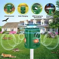 Solar Ultrasonic Animal Repellent Outdoor Waterproof Animal Deterrent Drive Flashing LED Light for