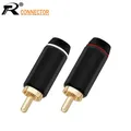 R Connector 1pair/2pcs High Quality RCA Connector Gold Plated RCA Male Plug Speaker Jack Plug RCA