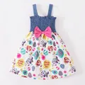 Fashion Dress for Kids Girl 1-6 Years Infant Girl Sleeveless Sling Pleated Dress with Bow Summer