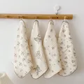 Four in a Set Cotton Gauze Baby Washcloth Towel Floral Ins Style Baby Bath Soft Square Towel