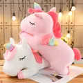 25CM Kawaii Lying Unicorn Plush Toy Stuffed Soft Cute White Pink Horse Appease Doll Toys for Kids