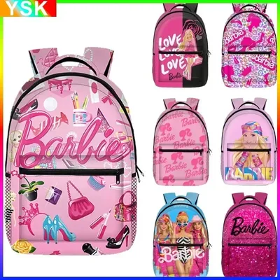 MINISO Barbie Barbie Full School Bag Barbie Princess Printed Student Backpack Large Capacity