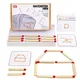 Montessori Matches Puzzles Game Wooden Toys DIY Math Geometry Board Game Thinking Match Logic