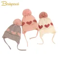 Winter Baby Hat Pompom Fleece Lining Baby Beanie Infant Bonnet Kids Cap for Girls Boys Bobble Kids