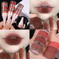 3 in 1 Mousse Matte Texture Lip Gloss Lasting Brown Lipstick Canned Velvet Matte Lip Mud Lipstick