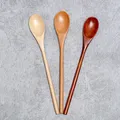 Wooden Japanese-Style Long Handle Spoon Coffee Stirring Rod Tea Dessert Spoon Mixing Soup Honey