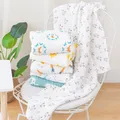 Happyflute 105*105CM 100% Cotton 6 Layers Soft Muslin Swaddle Blanket Baby Bath Towel Infant