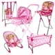 Simulation Doll Stroller Set Pink Baby Stroller Pretend Play Toys Nursery Role Play Doll House