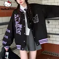 Sanrio Kuromi Loose Cardigan Shirt Women Cartoon Korean Fashion Jacket Spring Autumn Loose Tops Y2k