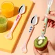 Baby Fruit Scraping Mud Spoon Feeding Spoon Soft Silicone Spoon Baby Easy To Eat Fruit Spoon Mother