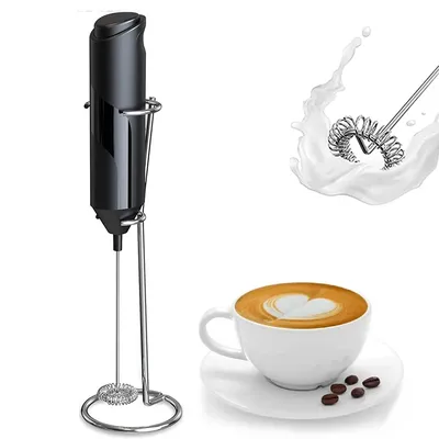 Electric Milk Frother Coffee Maker Handheld Whisk Beater Foam Maker Drink Mixer With Stand Kitchen