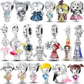 Silver Plated Lovely Robot Dangle Charms Girl Boy Mechanic Bot Bead Fit Original Pandora Bracelet