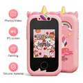 Kids Smart Phone Toys for Girls Unicorns Gifts 2.8 inch Touchscreen Dual Camera Music Player Learn