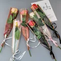 50pcs Single Rose Flower Wrapping Bag Bouquet Packaging Bag Sleeves Clear Cellophane Floral Wrapper