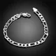 Hot classic 6MM flat sideways chain 925 sterling silver Bracelets for women man party wedding