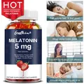 Melatonin Sleep Aid Gummies Fall Asleep Faster Sleep Longer Non-GMO 5 Mg 60 Strawberry Flavor