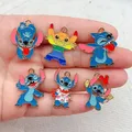 10PCS Disney Star Baby Stitch DIY Cute Cartoon Character Accessories Pendant Jewelry Key Chain