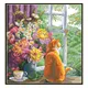 Summer Afternoon Counted Cross Stitch Kits Cat Unprinted Patterns Canvas Embroidery Sets 11 14CT DIY