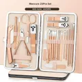 7-23Pcs/Set Rose Gold Stainless Nail Art Tools Kits Nail Clipper Cutter Trimmer EarPick Grooming