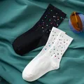 Diamond Socks for Women Harajuku Shiny Stockings Autumn Winter Loose Socks Female Lingerie Mid Tube