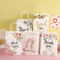 10Pcs/Lot Flower Kraft Paper Bag Festival Party Cookie Candy Packaging Box Gift Bag Paper Bag