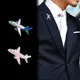 Charms Airplane Brooch Pins Enamel Red Blue Plane Luxury Brand Brooches for Women Men Costumes