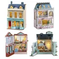 New DIY Wooden Miniature Building Kit Doll Houses with Furniture Dessert Shop Casa Dollhouse