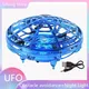 Mini UFO Helicopter With Light Hand Sensing Induction Quadcopter Avoiding Obstacle Electric Drones