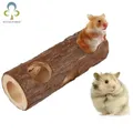 Hamster Natural Wooden Tunnels Tubes Bite-resistant Hideout Tunnel Molar Toy For Indoor Cats Dogs