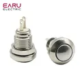 1pc 8mm Momentary Metal Stainless Steel Horn Doorbell Bell Push Button Switch Waterproof Car Auto