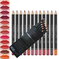 12 Pcs/Set Waterproof Lip Liner Pencil Nude Matte Lipliner Moisturizing Long Lasting Lipstick Liner