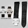 20mm 23mm Genuine Leather Watch Strap For Cartier Santos Watchband Santos 100 Men's And Women