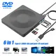 6-in-1 USB 3.0 Type-C External DVD RW CD Drive Burner Reader Player with SD/TF Card Optical Drive